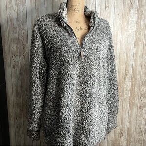 Weatherproof Gray Sherpa Pullover Jacket